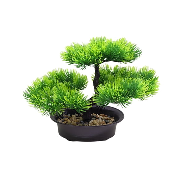 Btomtd 10.2" Artificial Pine Plants for Living Room, Fake Plants Arrangement in Vase, Fake Flowers with Fake Mums for Table Decor, Simulation Potted Flower, Green