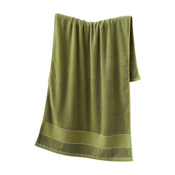 Btomtd 100% Cotton Bath Towels, Extra Large Absorbent Oversized Bath Sheet, Soft Embroidered Home Gift Shower Towels, Size 55" x 27.5", Green