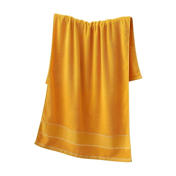 Btomtd 100% Cotton Bath Towels, Extra Large Absorbent Oversized Bath Sheet, Soft Embroidered Home Gift Shower Towels, Size 55" x 27.5", Yellow