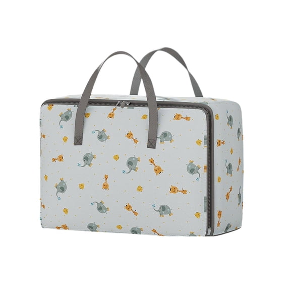 Btomtd 105L Moving Bags with Reinforced Handles, Heavy Duty Clothes Storage Tote Organizer, Thickened Zipper Storage Bags for Space Saving, 27.5"D x 12"W x 20"H (Gray-B)