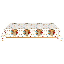 Btomtd 107.87 x 53.93 inch Maple Leaf Pumpkin Thanksgiving Table Cloth Autumn Theme Disposable Tablecloth Party Table Cloth Decor, C