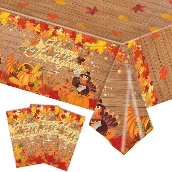Btomtd 107.87 x 53.93 inch Maple Leaf Thanksgiving Table Cloth Holiday Party Tablecloth Background Wall Table Cloth Festive Decor, Yellow