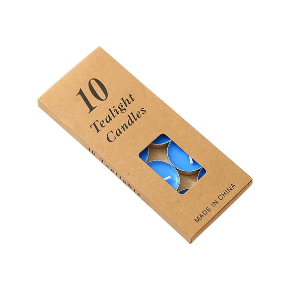 Btomtd 10pcs Small Enamel Tea Light Candle Lamp, Romantic Paraffin Scented Candle with Incense for Wedding Presentation, Decorative Gift Candles, TOTEL 2.1 oz, Blue