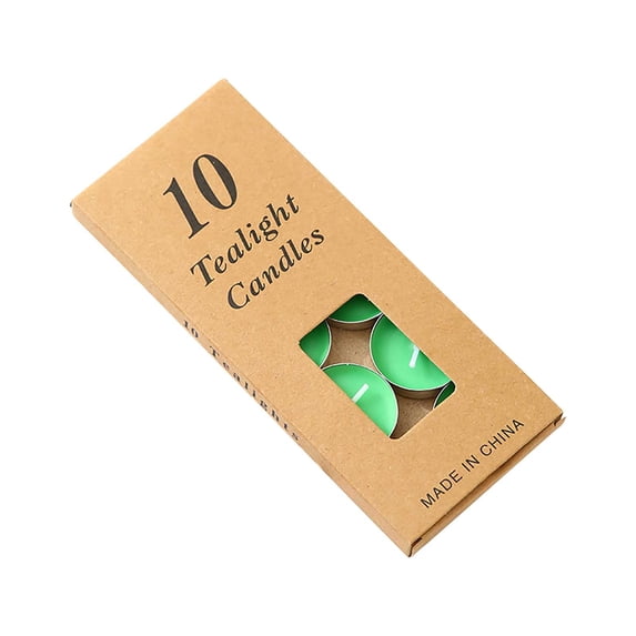 Btomtd 10pcs Small Enamel Tea Light Candle Lamp, Romantic Paraffin Scented Candle with Incense for Wedding Presentation, Decorative Gift Candles, TOTEL 2.1 oz, Green