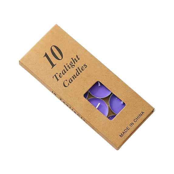 Btomtd 10pcs Small Enamel Tea Light Candle Lamp, Romantic Paraffin Scented Candle with Incense for Wedding Presentation, Decorative Gift Candles, TOTEL 2.1 oz, Purple