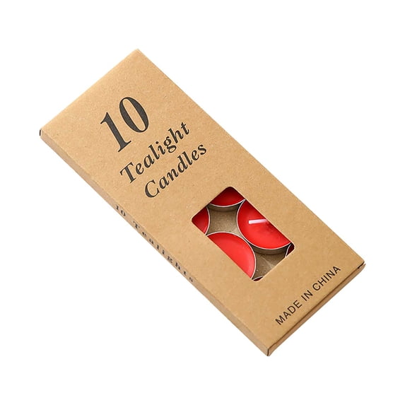 Btomtd 10pcs Small Enamel Tea Light Candle Lamp, Romantic Paraffin Scented Candle with Incense for Wedding Presentation, Decorative Gift Candles, TOTEL 2.1 oz, Red