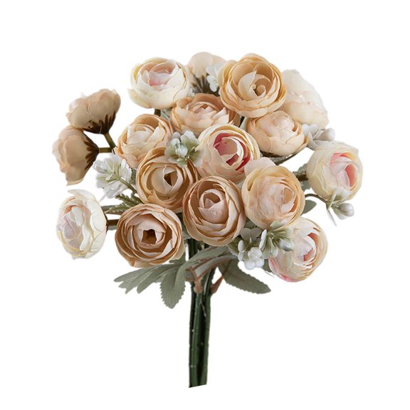 Btomtd 11.9" Artificial Imitation Flowers Collection, Handheld Wedding Blooms for Ceremony, Wall Decoration with Fake Flowers and Realistic Fake Plants Arrangement, D