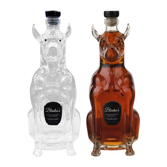Btomtd 11oz Dog Shape Whiskey Decanter, Clear High Borosilicate Glass Bottle Wine Decanter, Liquor Container Presented as a Gift, C