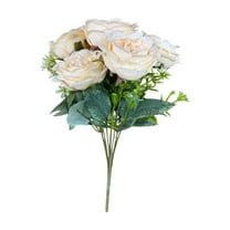 Btomtd 12.2" Artificial Flowers Simulation Bouquet, Fake Flowers Arrangement for Home and Wedding Decoration, Elegant Fake Mums and Faux Plants for Table Display, White