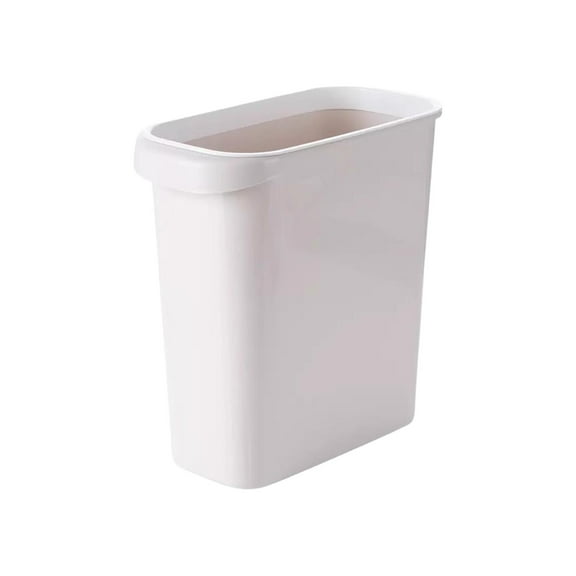 Btomtd 12.9L Crevice Trash Can for Narrow Spaces Kitchen Living Room Bathroom Plastic Rectangular Uncovered Garbage Bin Household Waste Basket Garbage Can, White