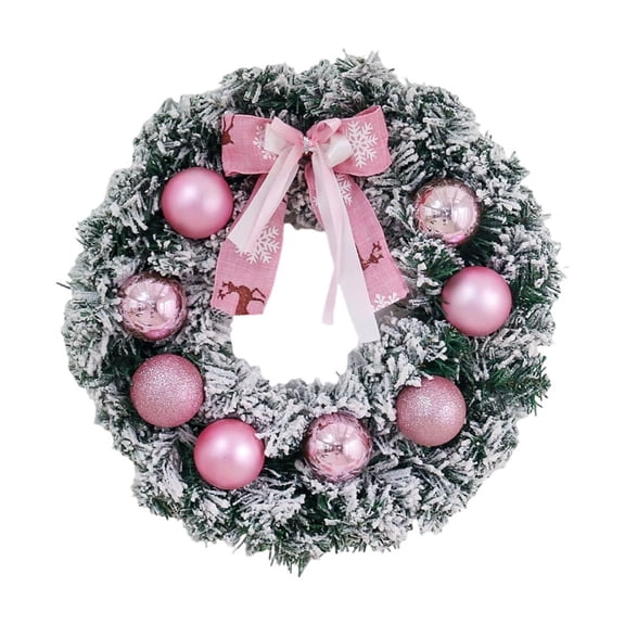 Btomtd 12" Christmas Fake Flowers Wreath for Hotel Window Display, Festive Floral Wreath Christmas Decoration, Large Holiday Flower Wreaths, Garland with Blossoms, A
