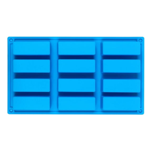 Btomtd 12-Hole Rectangular Chocolate and Cake Molds, Household Baking Pan and Cookie Sheets, Versatile Cake Pan Ideal for Homemade Candies and Baking, Size 11.6"x6.8", Blue