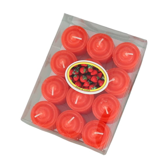 Btomtd 12-Pack Floating Tea Light Candles, Small Round Votive Candle for Wedding and Party, Mini Paraffin Candles for Romantic Decor, TOTEL 8.8 oz, Red