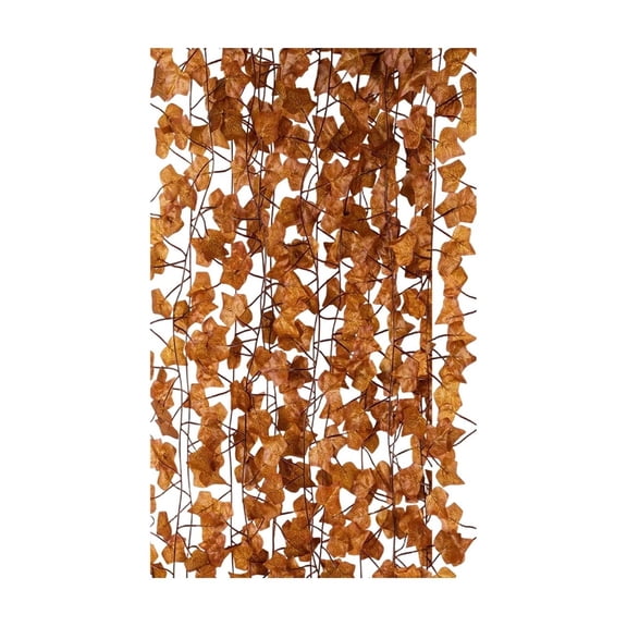 Btomtd 12 Pack Maple Leaf Vines 6.6FT, Artificial Ceiling Fall Garland for Thanksgiving Halloween Decorations, Plastic Plants Ornaments, Coffee