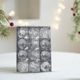 thumbnail image 1 of Btomtd 12pcs 2.36"/6cm Sequined Christmas Ball Ornaments , PE Special Shaped Xmas Tree Pendants , Holiday Decoration Suit Christmas Ornament Set, Silver, 1 of 6