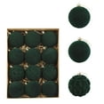 thumbnail image 1 of Btomtd 12pcs 8cm/3.15" Solid Color Velvet Flocked Christmas Balls, Large Size Hanging Christmas Ornaments for Tree, Plush Christmas Decorations Set, Green, 1 of 6