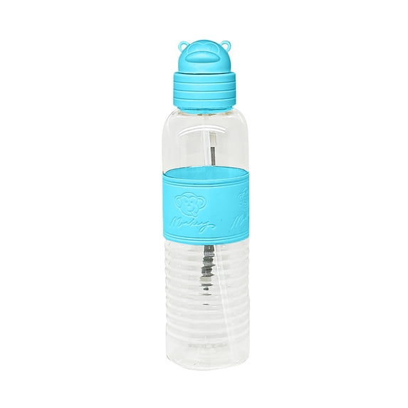 Btomtd 14.2oz Sports Water Cup for Women and Men, Unbreakable Portable Plastic Tumbler and Mug, Large Capacity Student Straw Water Bottle, Sky Blue