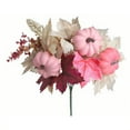 thumbnail image 1 of Btomtd 14"x12" Simulation Fall Wreath with Pumpkin and Maple Leaf, Decorative Wreaths for Halloween Thanksgiving, Autumn Door Wreath, Fake Plants Wreath for Table Centerpiece, Pink, 1 of 7