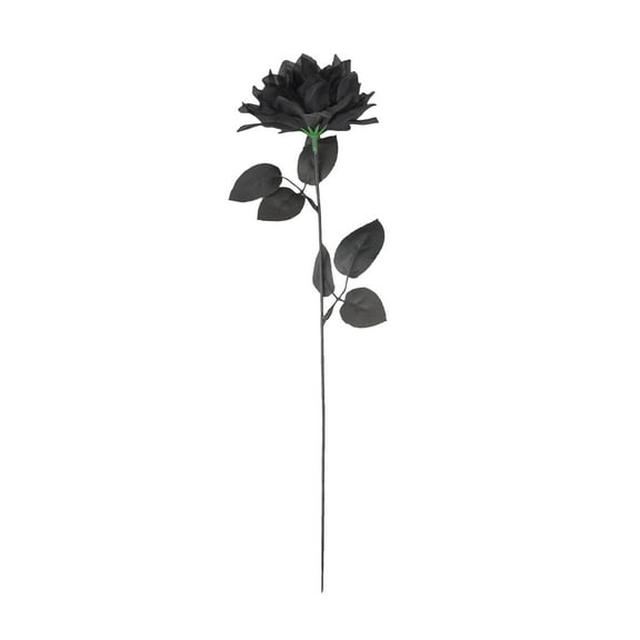 Btomtd 15.7" Halloween Artificial Flowers Cuttings, Black Simulation Fake Flowers for Holiday Party Decoration, Fake Plants Arrangement for Spooky Festival Decor, Black