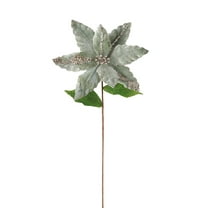 Btomtd 15.7"x9" Artificial Christmas Flowers Arrangement, Large Fake Flowers with Stems and Leaves, Holiday Decor for Tree Wreath Vase with Fake Plants Display, Green