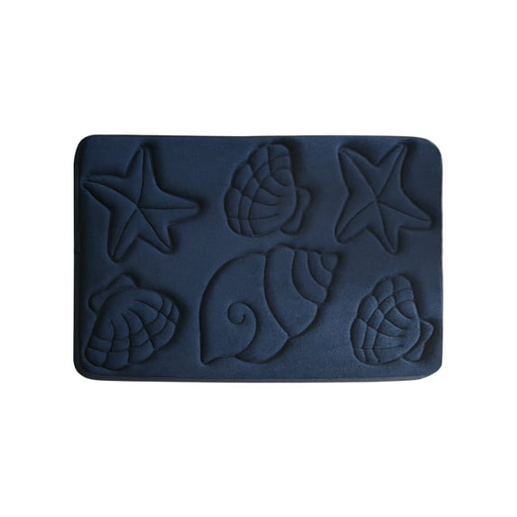 Btomtd 15.74' x 23.62' Absorbent Bath Rug Entry Floor Mat Solid Color Door Cover for Shower Room Secure Grip Toilet Carpet Decor, Blue