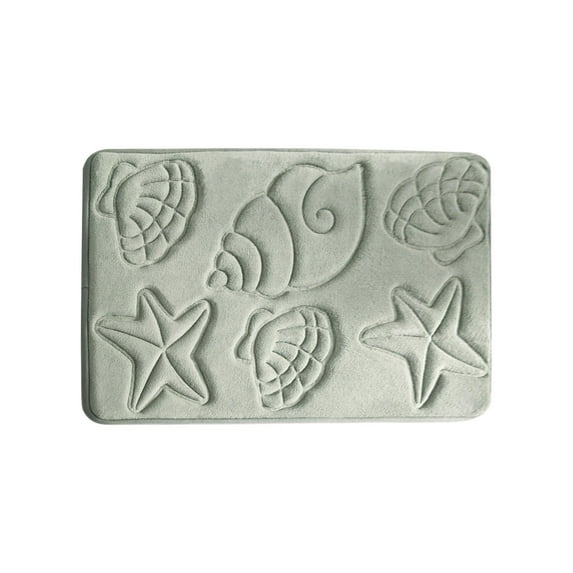 Btomtd 15.74' x 23.62' Absorbent Bath Rug Entry Floor Mat Solid Color Door Cover for Shower Room Secure Grip Toilet Carpet Decor, Green