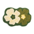 thumbnail image 1 of Btomtd 15.74' x 23.62' Flower Non Slip Bath Rug Thickened Carpet Floor Mat for Tile Wooden Floor Absorbent Mat for Bathroom Bedroom Entrance Use, Army Green, 1 of 7