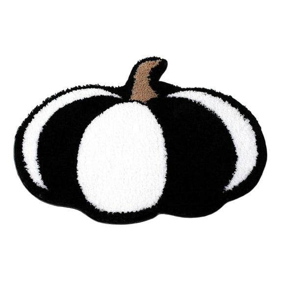 Btomtd 15.74' x 23.62' Pumpkin Shaped Entryway Mat Pumpkin Themed Halloween Floor Mat Thanksgiving Doormat for Kitchen Bath Decor Carpet Mat Washable, D