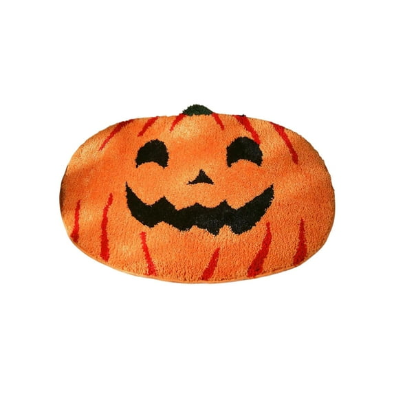 Btomtd 15.74' x 23.62' Pumpkin Themed Floor Mat Halloween Entryway Rug Thanksgiving Doormat Decor for Bath Kitchen Carpet Mat in Festive Colors, E