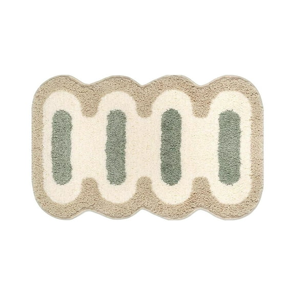 Btomtd 15.74' x 23.62' Thickened Bath Rug Floor Mat Small Space Cover for Bedroom Bathroom Non Slide Bathroom Household Carpet, Beige