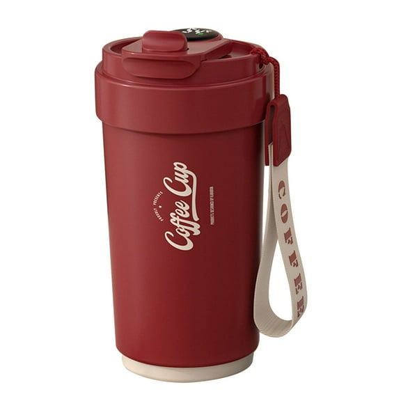 Btomtd 15oz 316 Food Grade Stainless Steel Coffee Mug, Vintage Smart Lined Insulated Cup, Thermal Water Bottle for Sports and Outdoor Use, Sturdy Drink Tumbler, Red