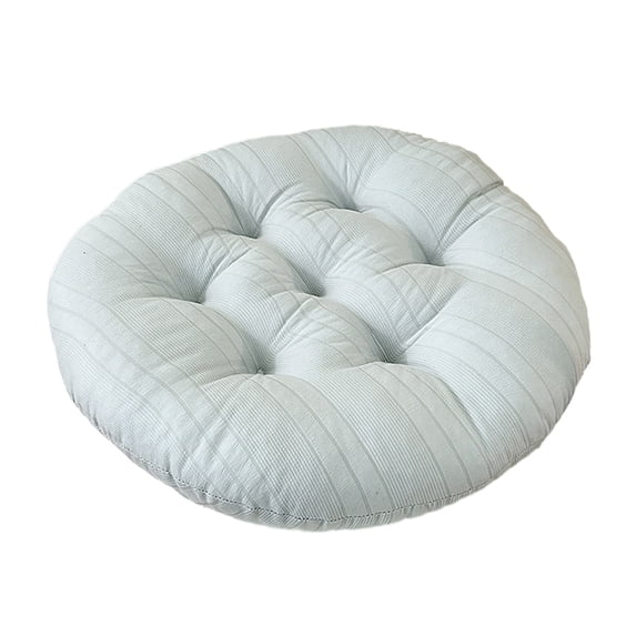Btomtd 16" Round Chair Seat Pad, Thick Plaid Style Comfortable Floor Seat Cushion, Soft Chair Cushions for Office Bedroom Living Room Kitchen (Gray)