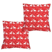 Btomtd 17.7x17.7 in 2pcs Red Christmas Tree Pillow Cover Decorative Pillow Case Winter Holiday Decor for Home Couch Cushion Cover Festive Accent, C