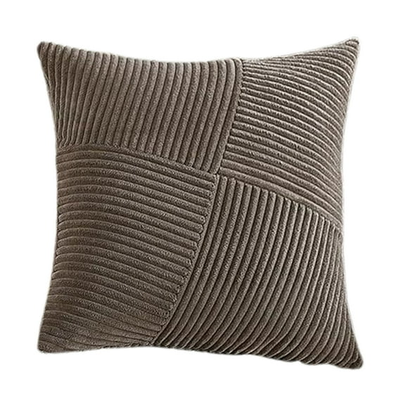 Btomtd 17.7x17.7 in Corduroy Patchwork Pillow Cover Modern Solid Color Decorative Pillowcase for Sofa Living Room Bedside Back Cushion Cover Pillow Case, Coffee
