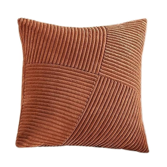 Btomtd 17.7x17.7 in Corduroy Patchwork Pillow Cover Modern Solid Color Decorative Pillowcase for Sofa Living Room Bedside Back Cushion Cover Pillow Case, Brown
