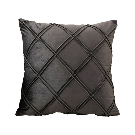 Btomtd 17.7x17.7 in Plaid Flannel Pillow Cover Decorative Pillow Case Gorgeous Living Room Sofa Cushion Home Pillowcase Patterned Decor, Dark Gray