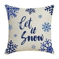 thumbnail image 1 of Btomtd 17.7x17.7 in Red White Snowflake Deer Christmas Pillow Cover Decorative Throw Pillowcase Cushion Cases for Home Sofa Couch Bed Car Xmas Decor, Blue-B, 1 of 6