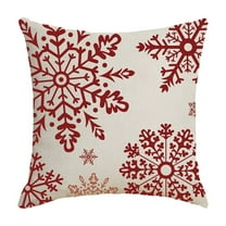 Btomtd 17.7x17.7 in Red White Snowflake Deer Christmas Pillow Cover Decorative Throw Pillowcase Cushion Cases for Home Sofa Couch Bed Car Xmas Decor, Red-D