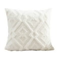 thumbnail image 1 of Btomtd 17.7x17.7 in Solid Color Woven Pillow Case Modern Decorative Pillow Cover for Office Sofa Waist Bedside Cushion Cover Pillowcase, White, 1 of 6