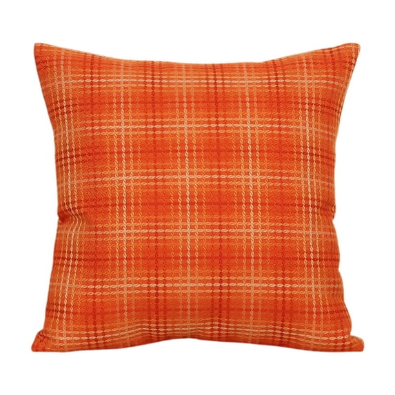 Btomtd 17.7x17.7 in Thickened Linen Plaid Pillow Cover Woven Fabric Decorative Pillowcase Cushion Cover for Living Room Colorful Pillow Case Home Decor, Orange