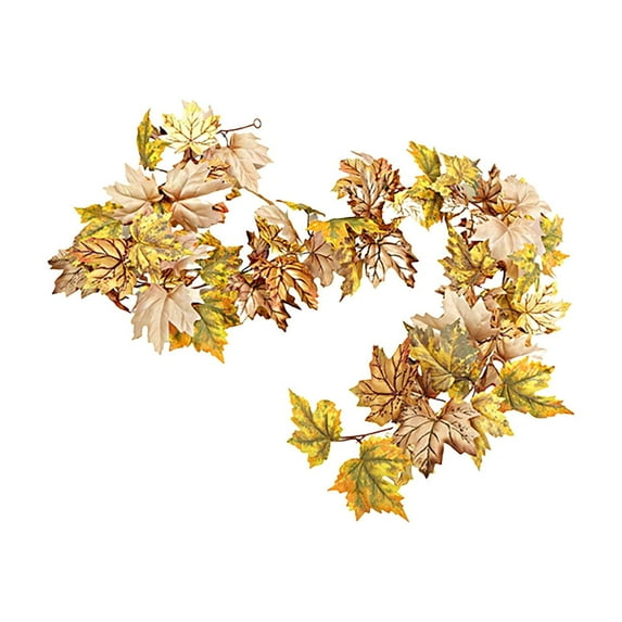Btomtd 175cm Autumn Style Maple Leaf Scenic Rattan Garland Artificial Vines for Halloween Thanksgiving Home Decoration, D