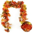 thumbnail image 1 of Btomtd 175cm Faux Maple Leaf Rattan Garland Harvest Festival Decor Vines for Stair Garden Home Door Window Wall Halloween Thanksgiving, A, 1 of 6