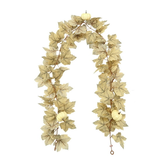 Btomtd 175cm Maple Leaf Vines Garland Fall Thanksgiving Decor for Home Fireplace Party Christmas with Artificial Rattan Foliage, B