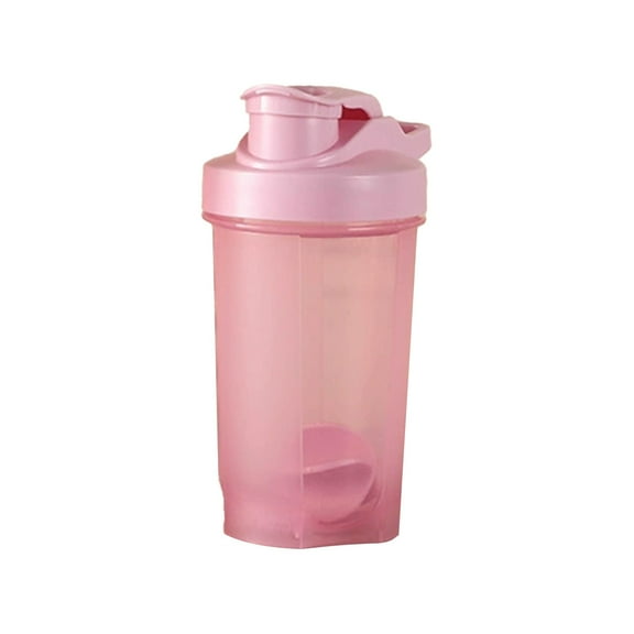 Btomtd 17oz Handheld Mixing Bottle, Sports and Fitness Water Cup and Mug with Integrated Mixing Ball, Protein Powder Shaker Water Bottle for On the Go, Pink