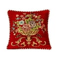 thumbnail image 1 of Btomtd 18.8x18.8 in Soft Pillowcase European Emboss Flower Decorative Cushion Cover for Sofa Waist Pillows Car Bedrooms Home Backrests Pillow Cover, Red, 1 of 6