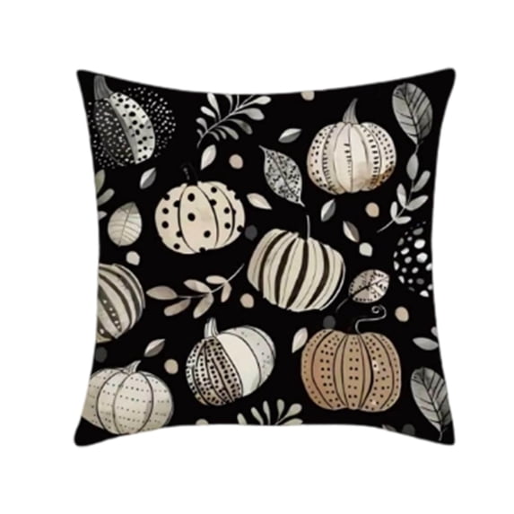 Btomtd 18" x 18" Pumpkin Throw Pillow Cover for Thanksgiving, Seasonal Decorative Cushion Case for Couch Sofa and Bed, Indoor Outdoor Fall Pillow Covers for Home, A