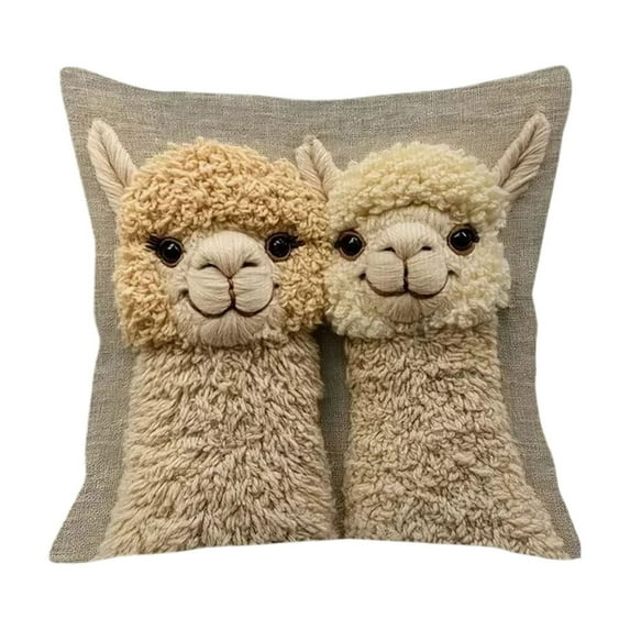 Btomtd 18" x 18" Soft Animals and Plants Theme Throw Pillow Cover, Embroidered Decorative Pillow Cases, Plush and Smooth Pillow Covers for Bedroom Living Room, K