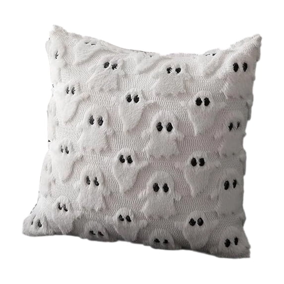 Btomtd 18" x 18" Two-Color Quilted Halloween Pumpkin Pillowcase, Sofa Cushion Home Textile Throw Pillow Covers, Holiday Party Decorative Pillow Cases, White