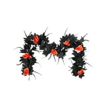 Btomtd 180cm Faux Maple Leaf Garland Halloween Decor with Rattan Green Plant Vines for Household Festival Arrangement, Orange