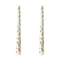 thumbnail image 1 of Btomtd 2-Pack Long Pole Candles with Flower Print, 10 inch Tasteless Romantic Candlestick for Wedding Dinner, Decorative Taper Candle for Candlelight, TOTEL 5.2 oz, White, 1 of 6